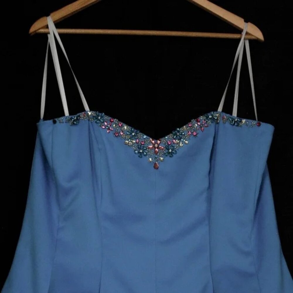 Sequin Embellished Party Dress - Blue and Purple - Picture 2 of 4